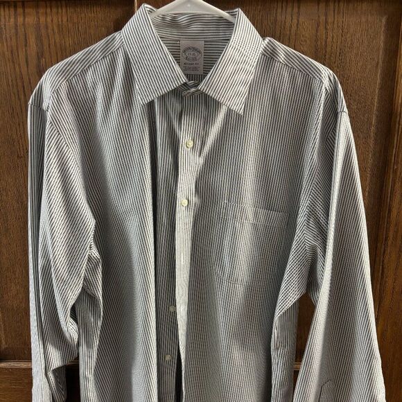 Brooks Brothers Long Sleeve Dark Grey Pinstripe - Regent Fit (17) - Picture 1 of 3